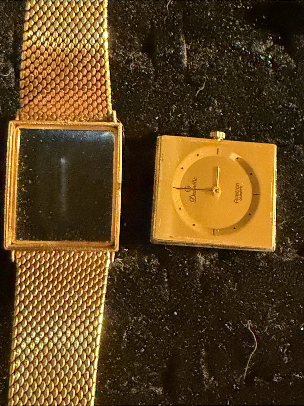 VTG Armitron Gold plated Square Dial Dress Watch